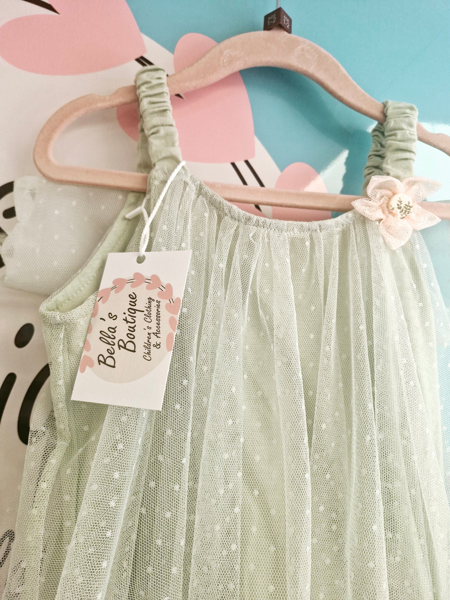 Sage green tulle dress 1-2 years preloved