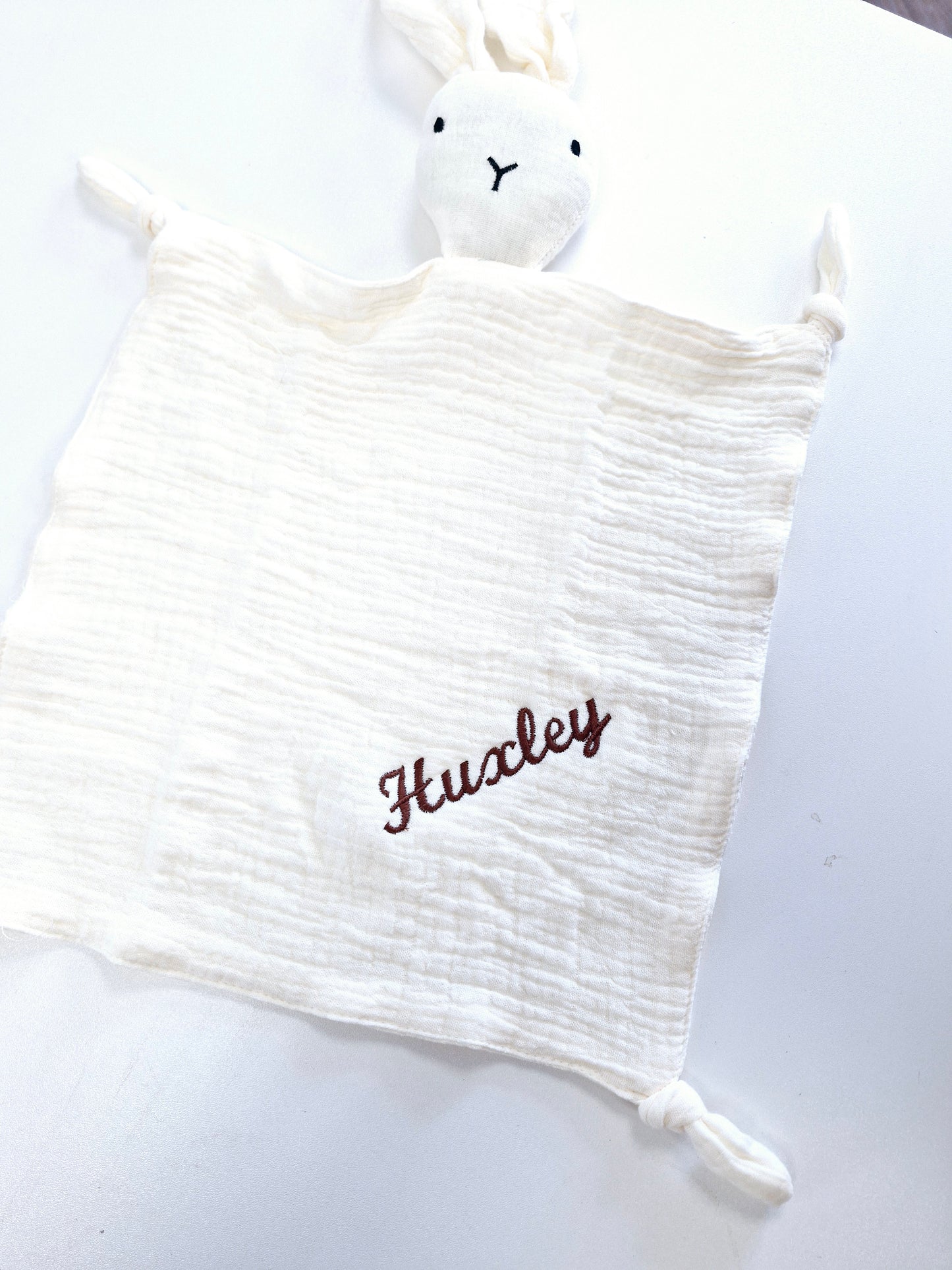 Personalised Muslin Bunny Comforters