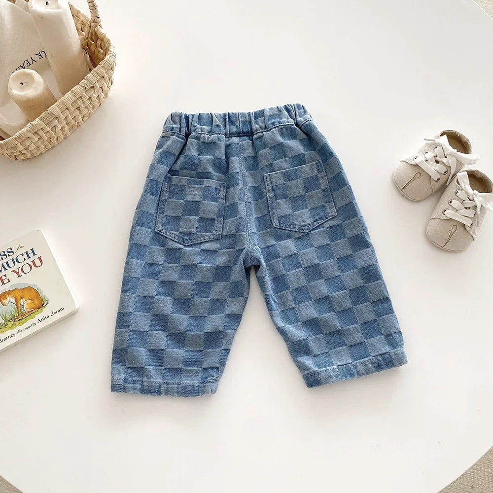 Checked Print Jeans Pre Order
