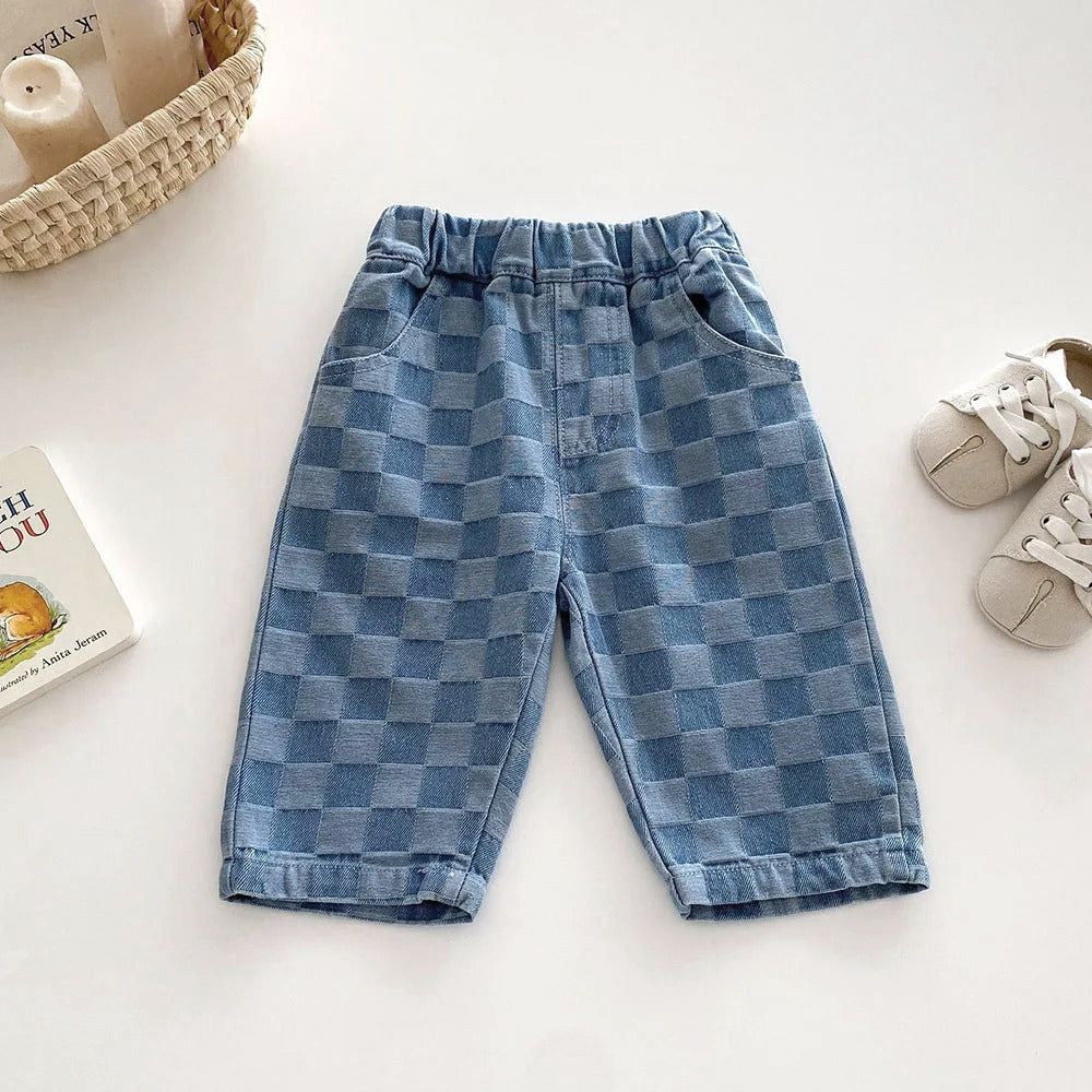 Checked Print Jeans Pre Order