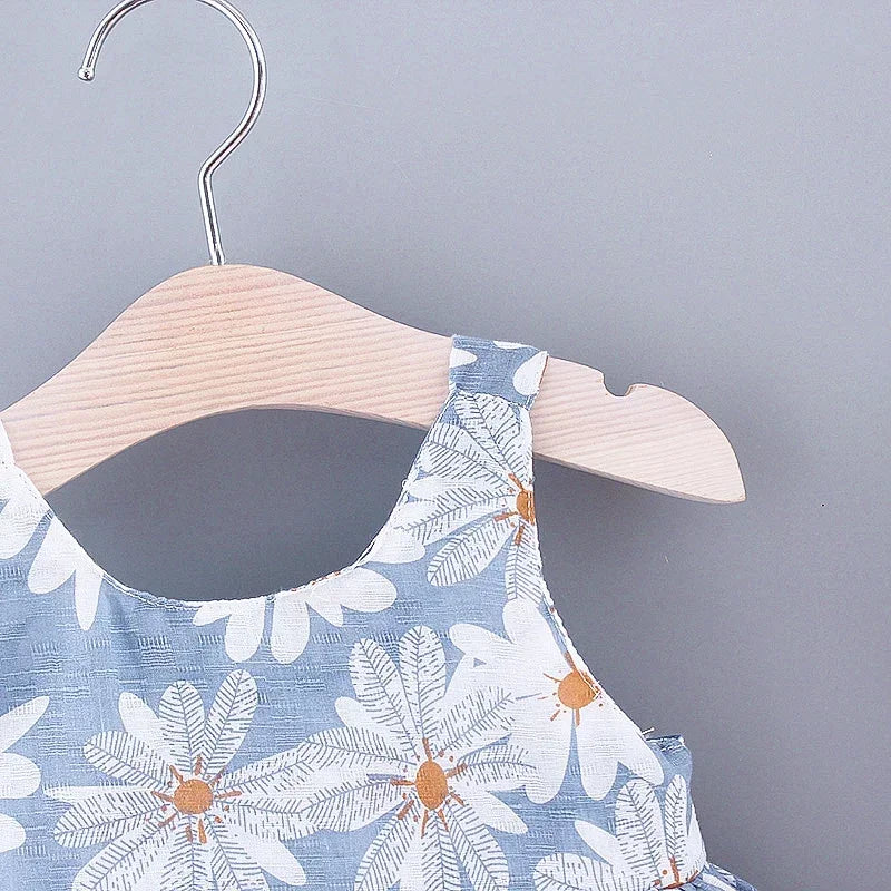 Blue Floral Hat and Dress set