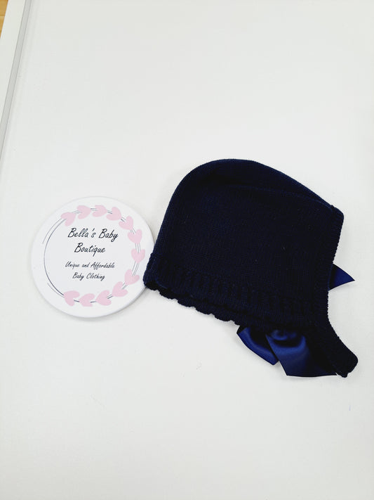 Navy Knit Bonnet