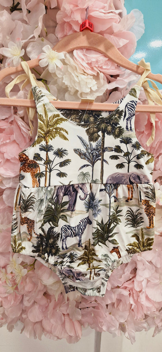 Safari Print Girly Romper