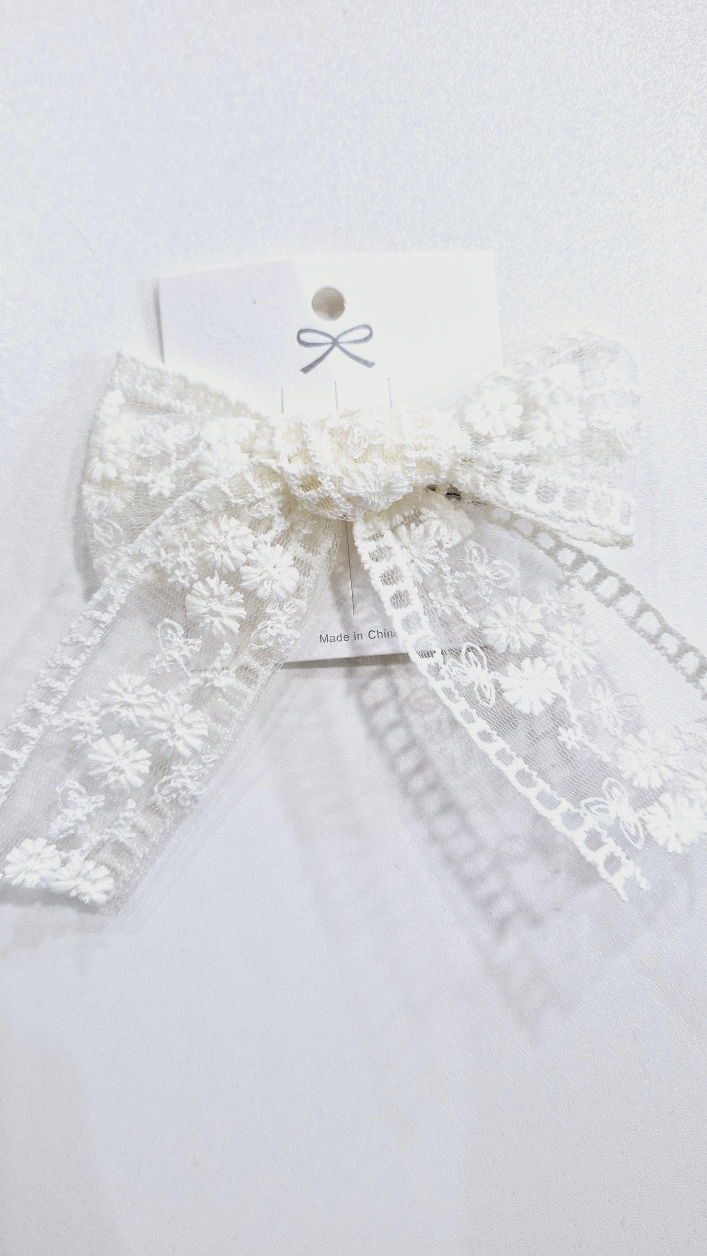 Lace Applique Bow Clip