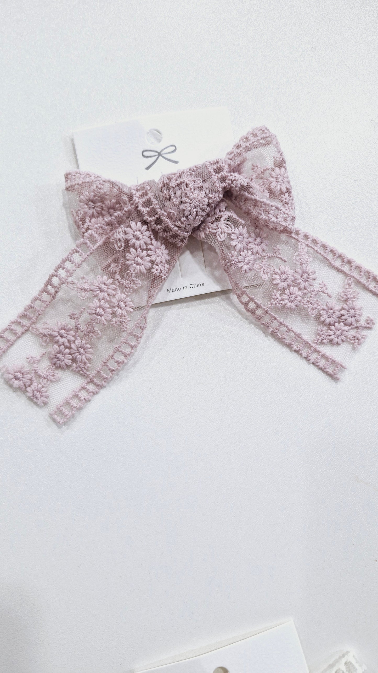 Lace Applique Bow Clip