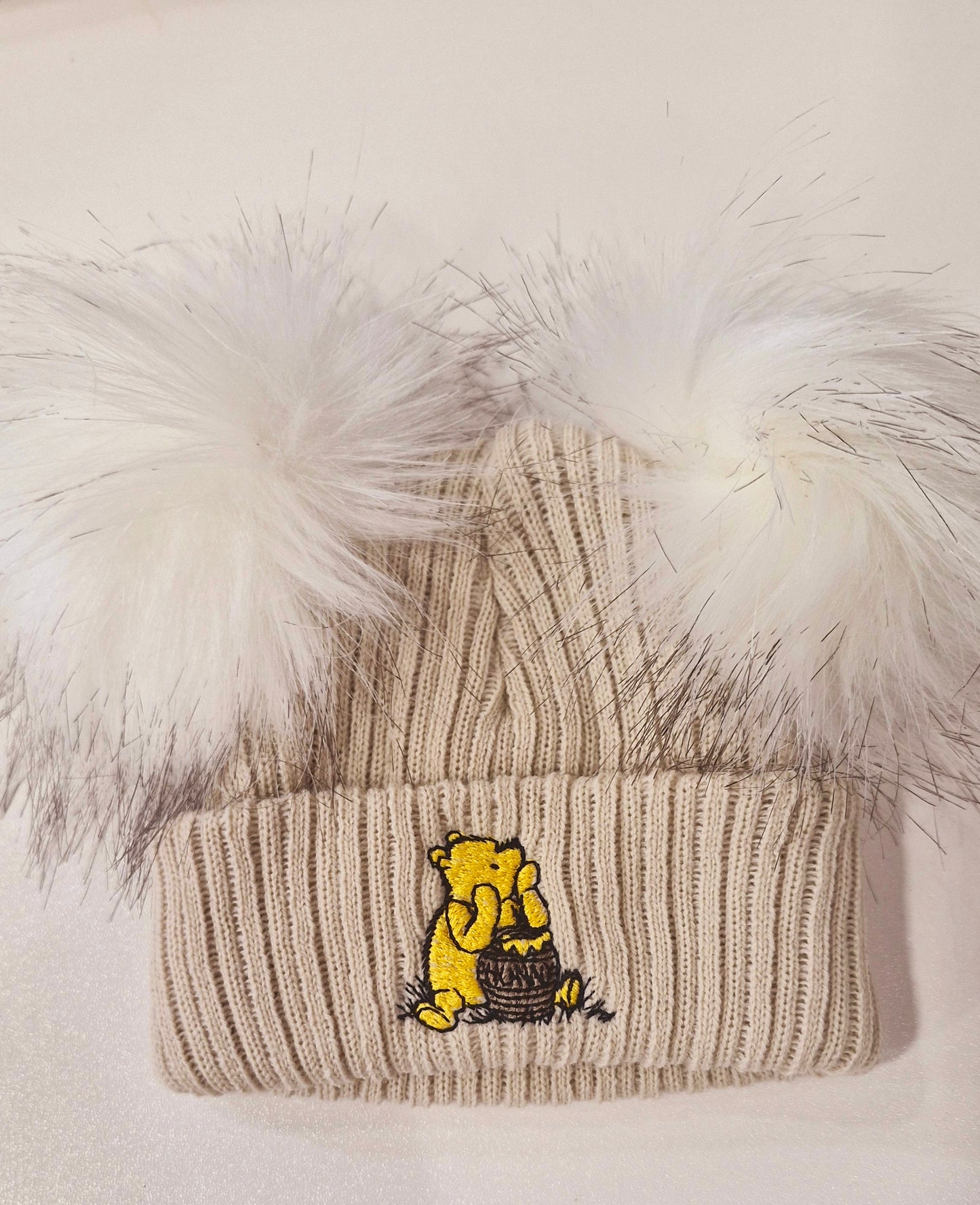 Pooh Bear Double Pom Pom Hat