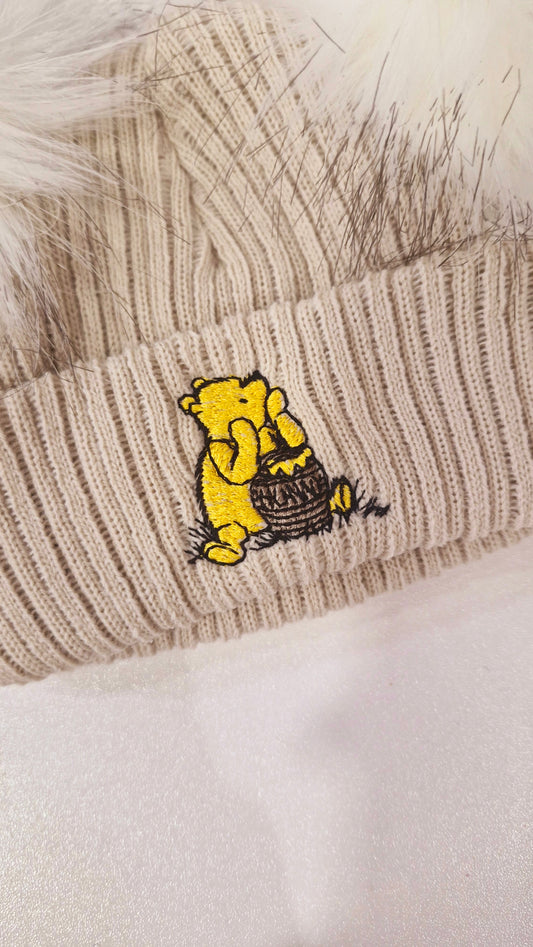 Pooh Bear Double Pom Pom Hat