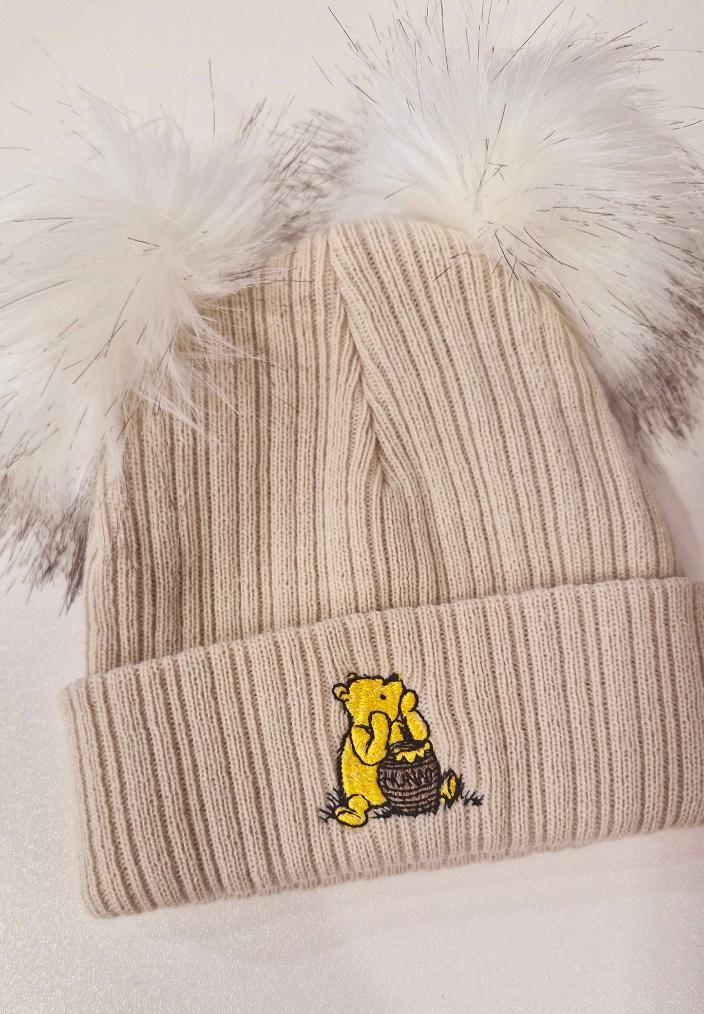 Pooh Bear Double Pom Pom Hat