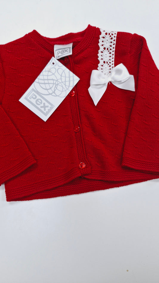 Red Bow Cardigan, tags attached,  6-9 months