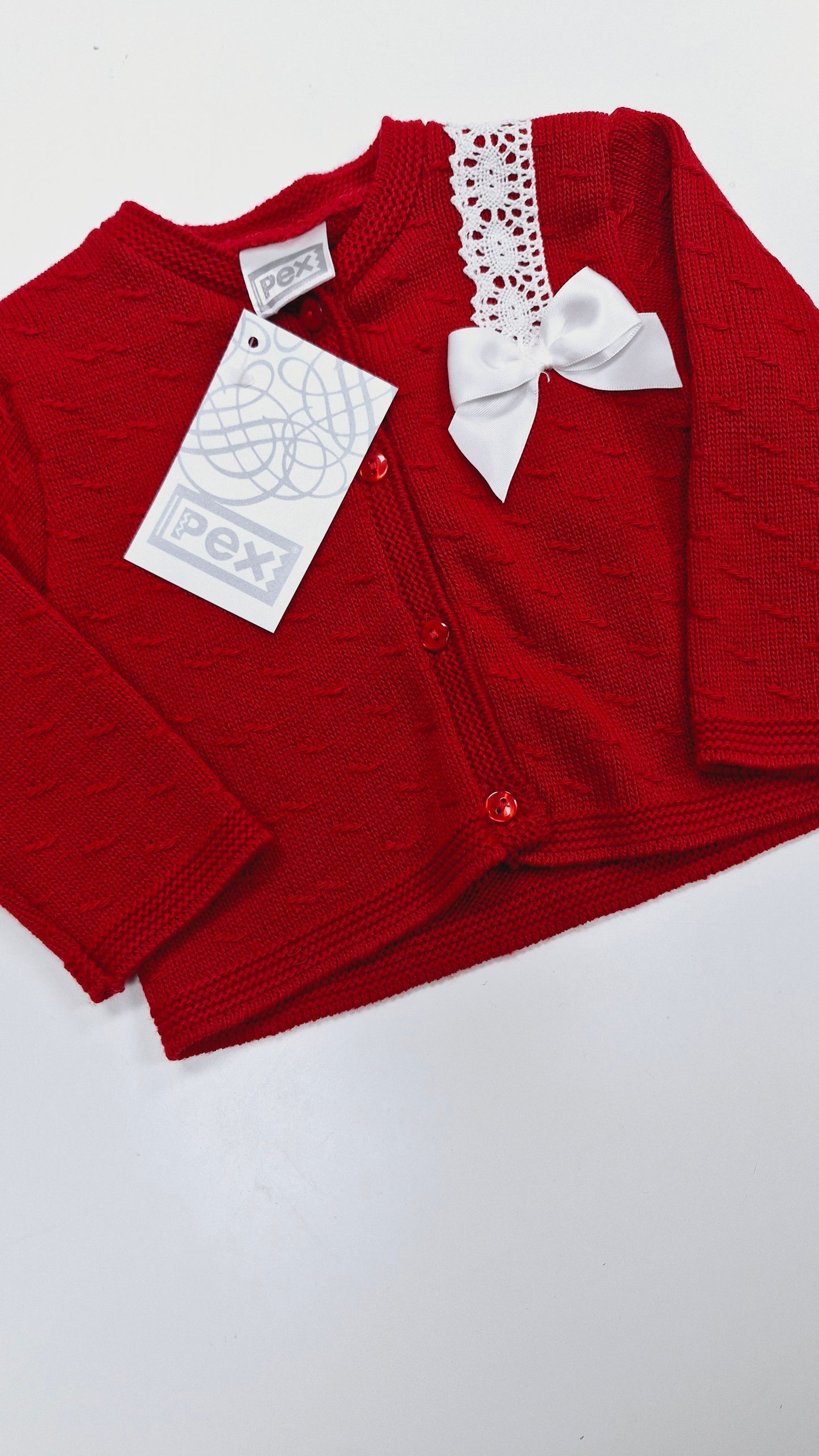 Red Bow Cardigan, tags attached,  6-9 months