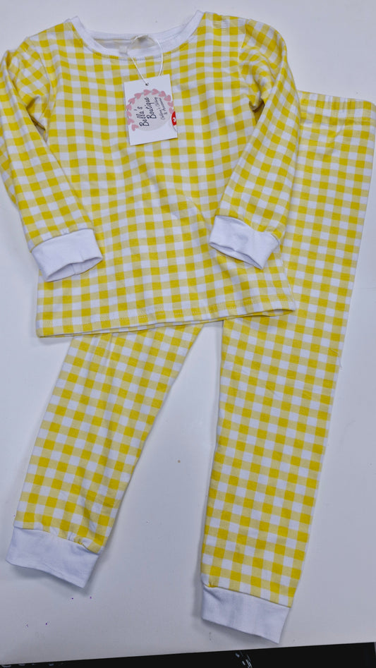 Gingham PJs with tag 4-5 years