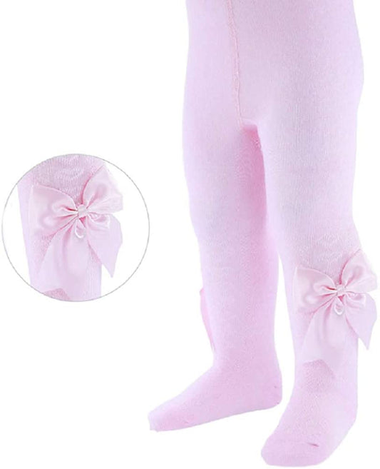 Pink Heart Bow Tights