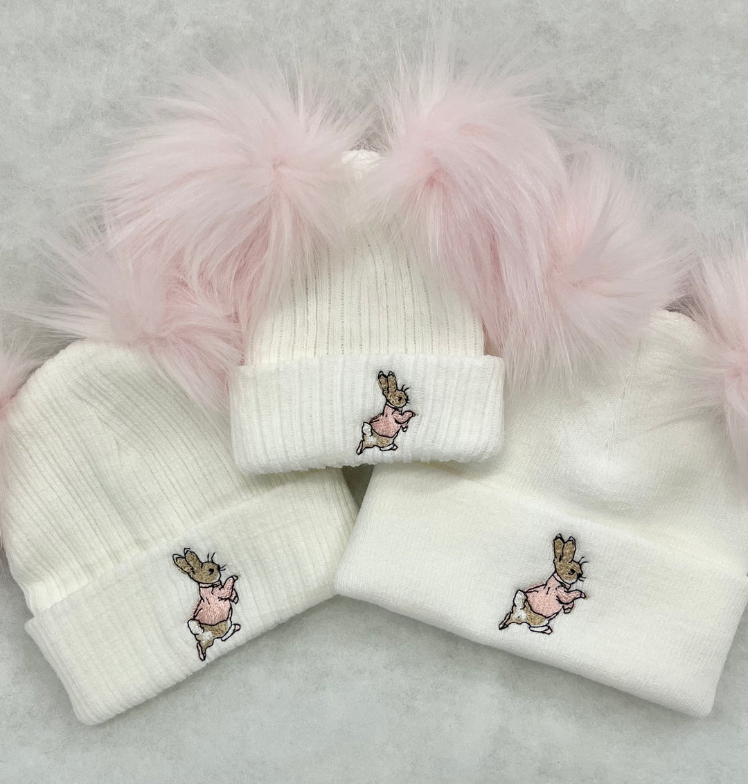 Flopsy Bunny Double Pom Pom Hat