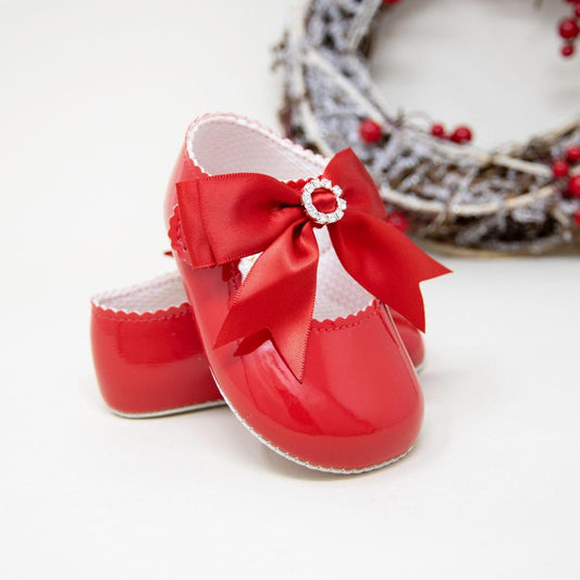 Baypod Red Dimante Pram Shoes