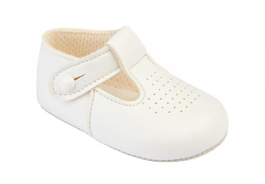 Baypod White Unisex Pram Shoes