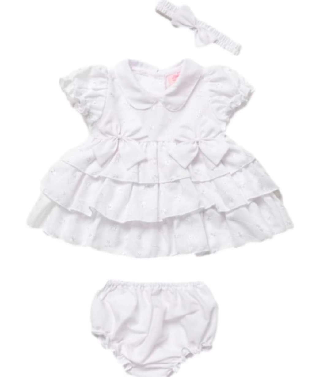 Ruffle Dress Set White