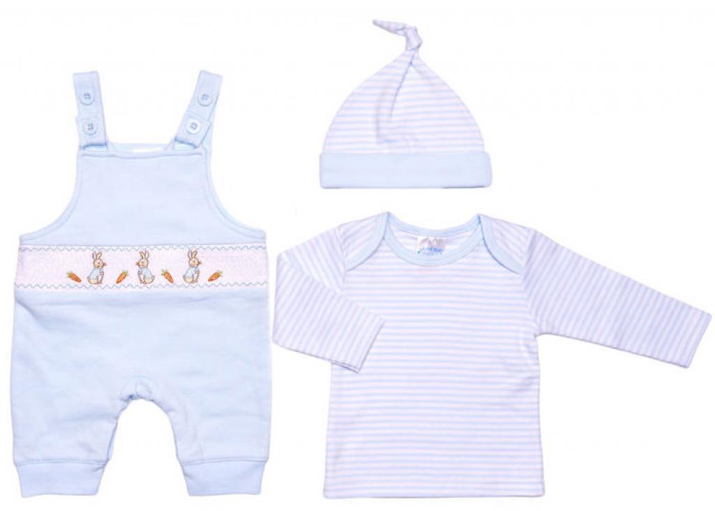 Peter and Flopsy 3pc Dungaree Set