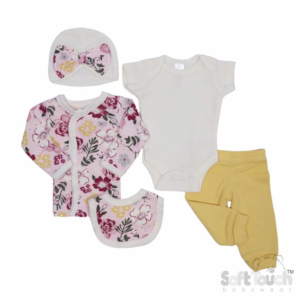 Tiny Baby Cream Florals Set