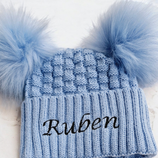 Personalised Embroidered Pom Pom Hat