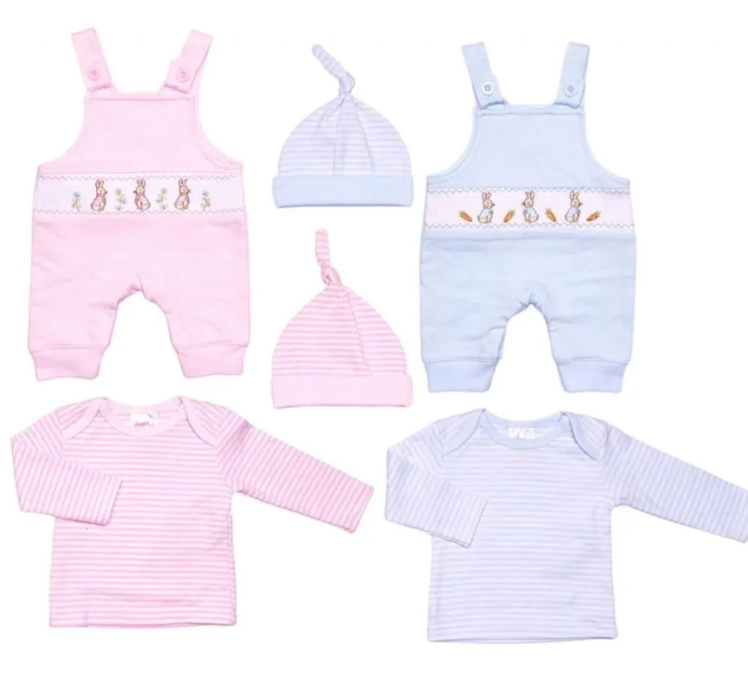 Peter and Flopsy 3pc Dungaree Set