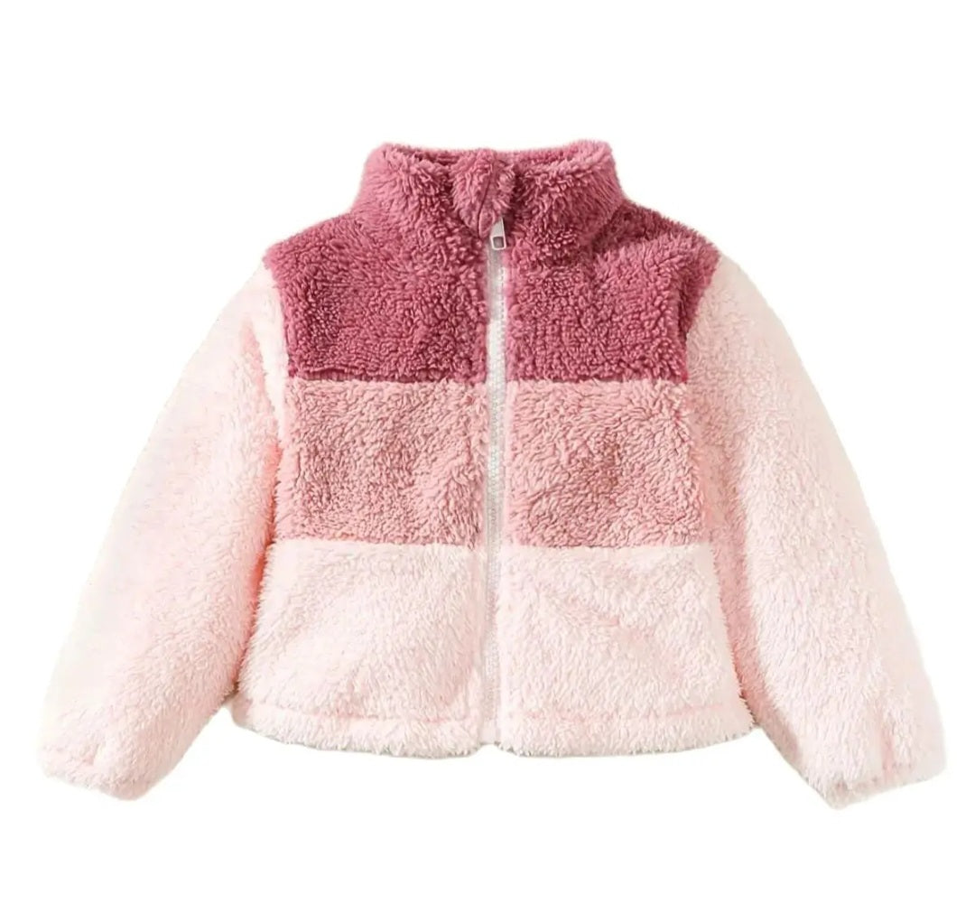 Older Girl Pink Colour Block Jacket