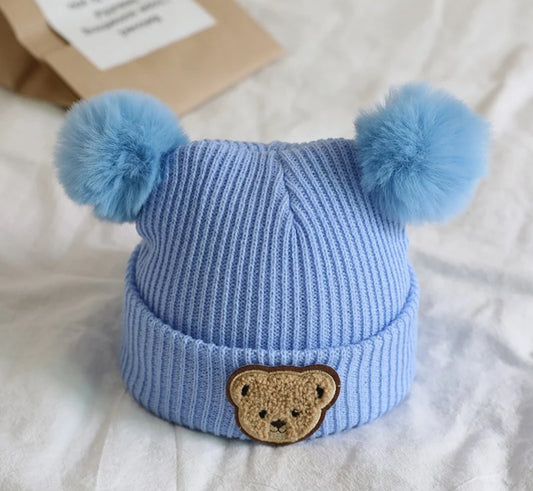 Teddy Pom Pom Hat