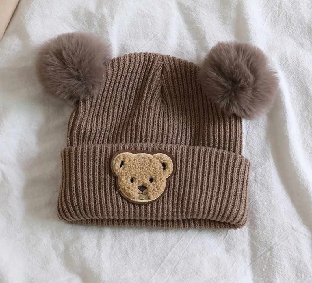 Teddy Pom Pom Hat