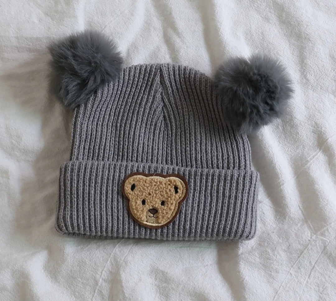 Teddy Pom Pom Hat