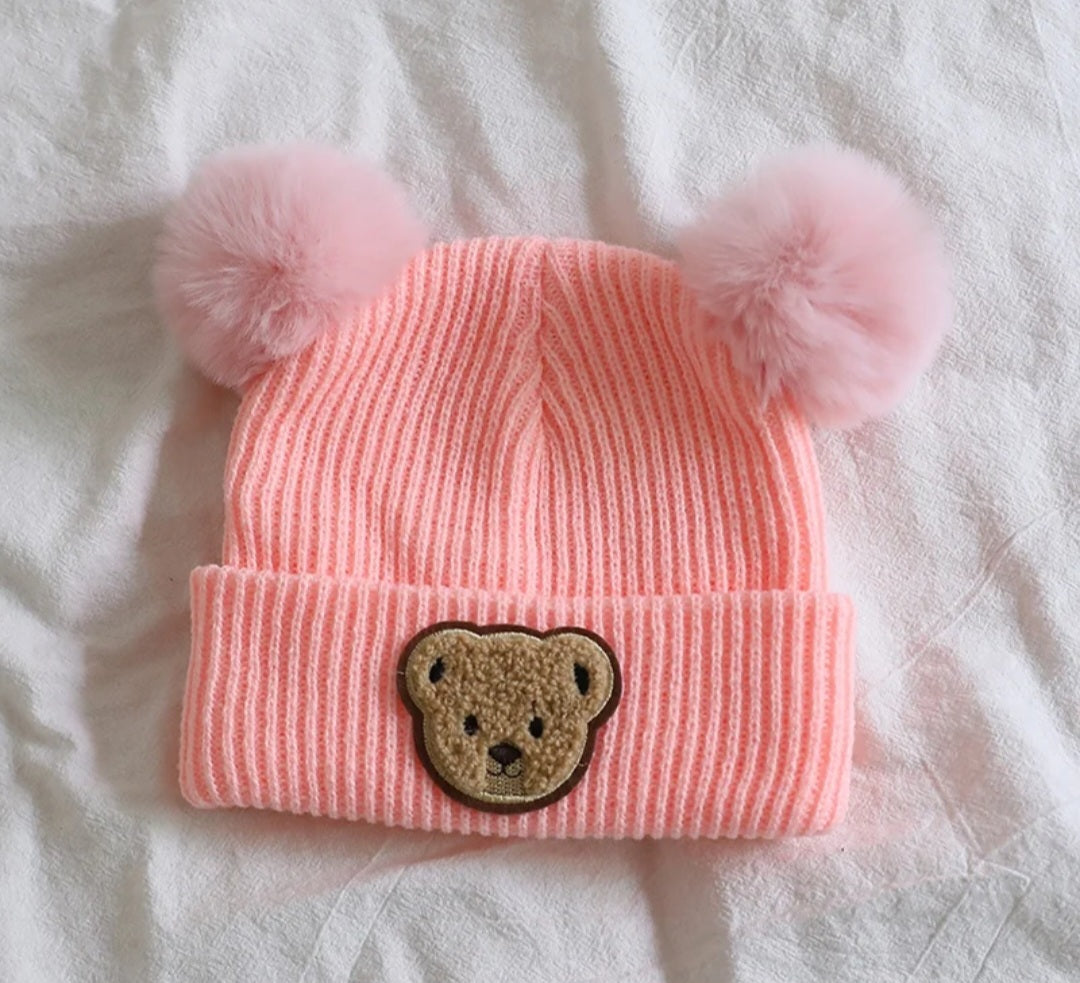 Teddy Pom Pom Hat