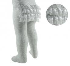 Frilly Bum Tights in Grey