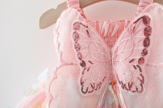 Peach Flutterby Dress