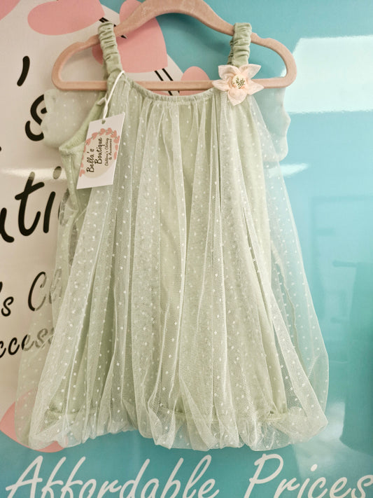 Sage green tulle dress 1-2 years preloved
