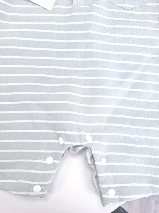 Sage green baby summer romper 6-9 months preloved