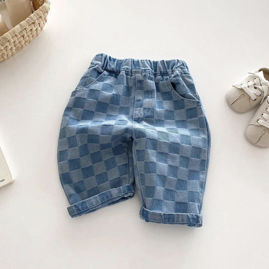 Checked Print Jeans Pre Order