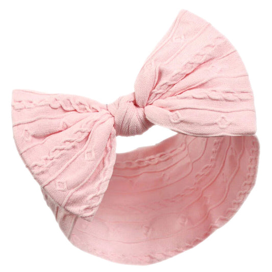 Knot Cable Headband Pink