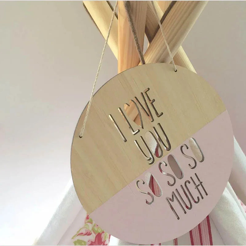 I love you Wooden hanging plaque